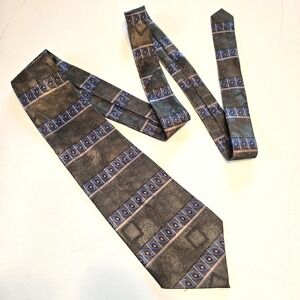 David‎ Taylor Olive Green and Blue Patterned Mens Necktie